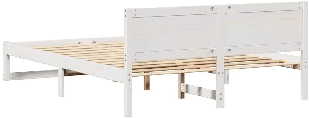 Lovos rėmas Balta 140 x 200 cm Kietos pušies mediena