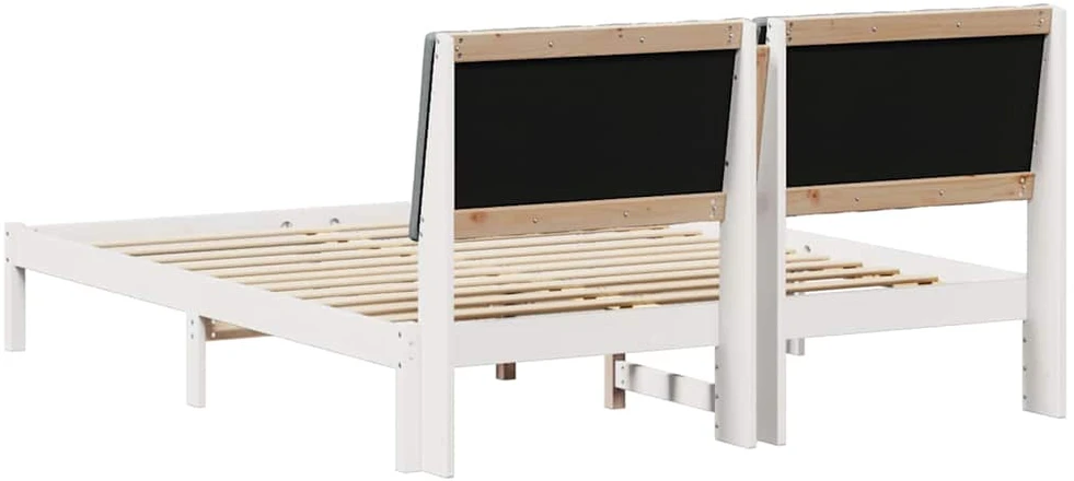 Lovos rėmas Balta 150 x 200 cm Kietos pušies mediena