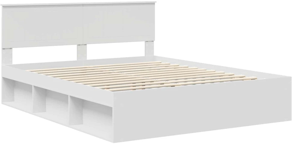 Lovos rėmas Balta 160 x 200 cm Kietos pušies mediena