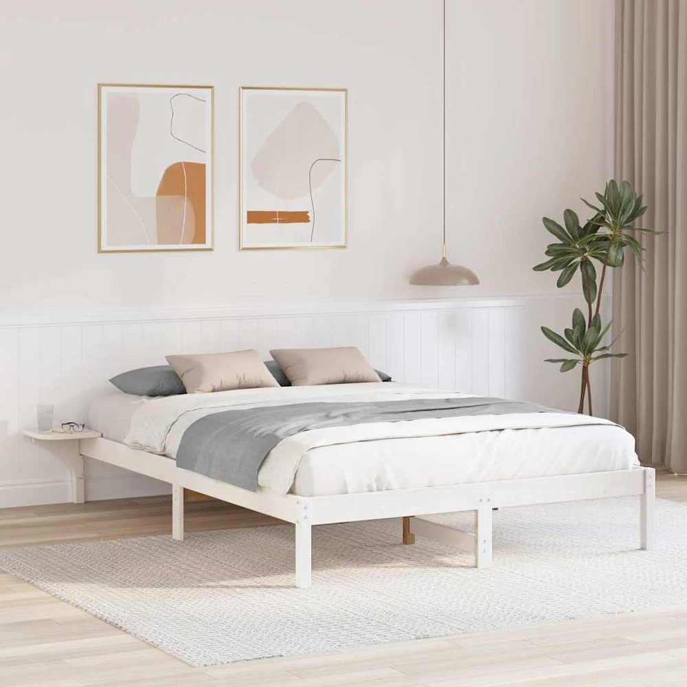 Lovos rėmas Balta 160 x 200 cm Kietos pušies mediena