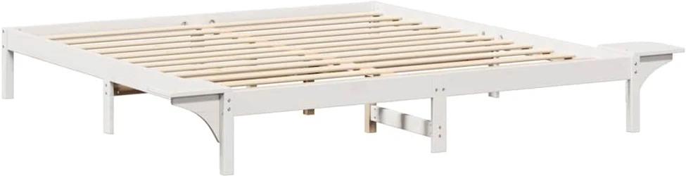 Lovos rėmas Balta 180 x 200 cm Kietos pušies mediena