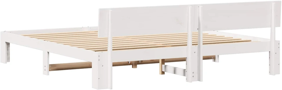 Lovos rėmas Balta 180 x 200 cm Kietos pušies mediena
