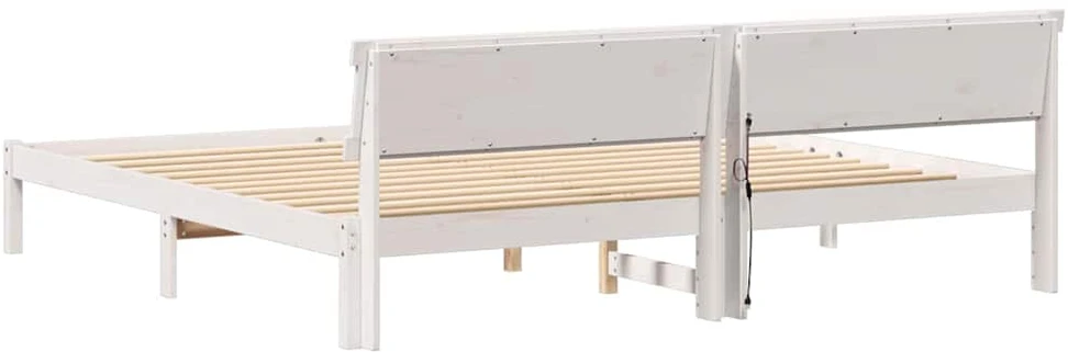 Lovos rėmas Balta 180 x 200 cm Kietos pušies mediena