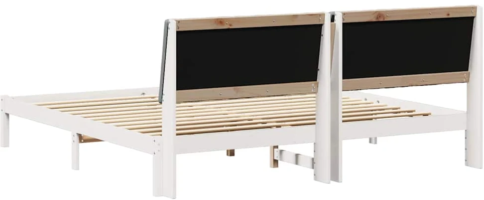 Lovos rėmas Balta 200 x 200 cm Kietos pušies mediena