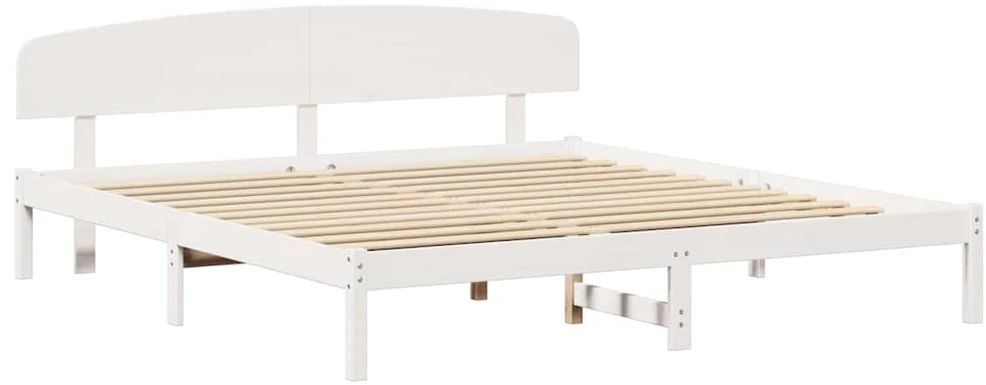 Lovos rėmas Balta 200 x 200 cm Kietos pušies mediena