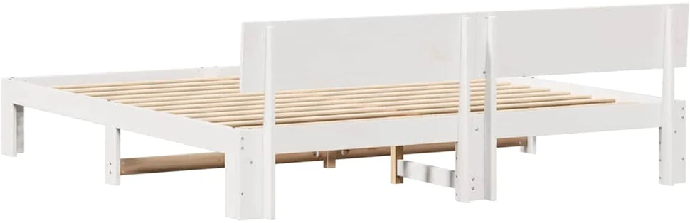Lovos rėmas Balta 200 x 200 cm Kietos pušies mediena