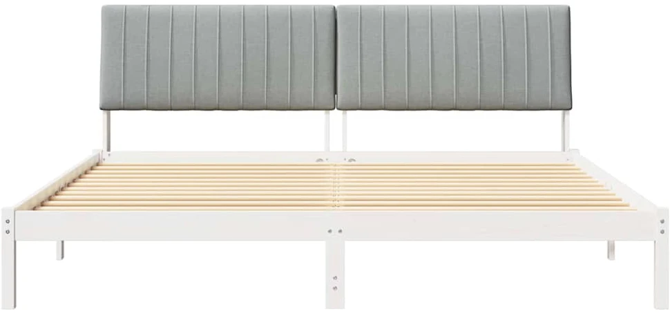 Lovos rėmas Balta 200 x 200 cm Kietos pušies mediena