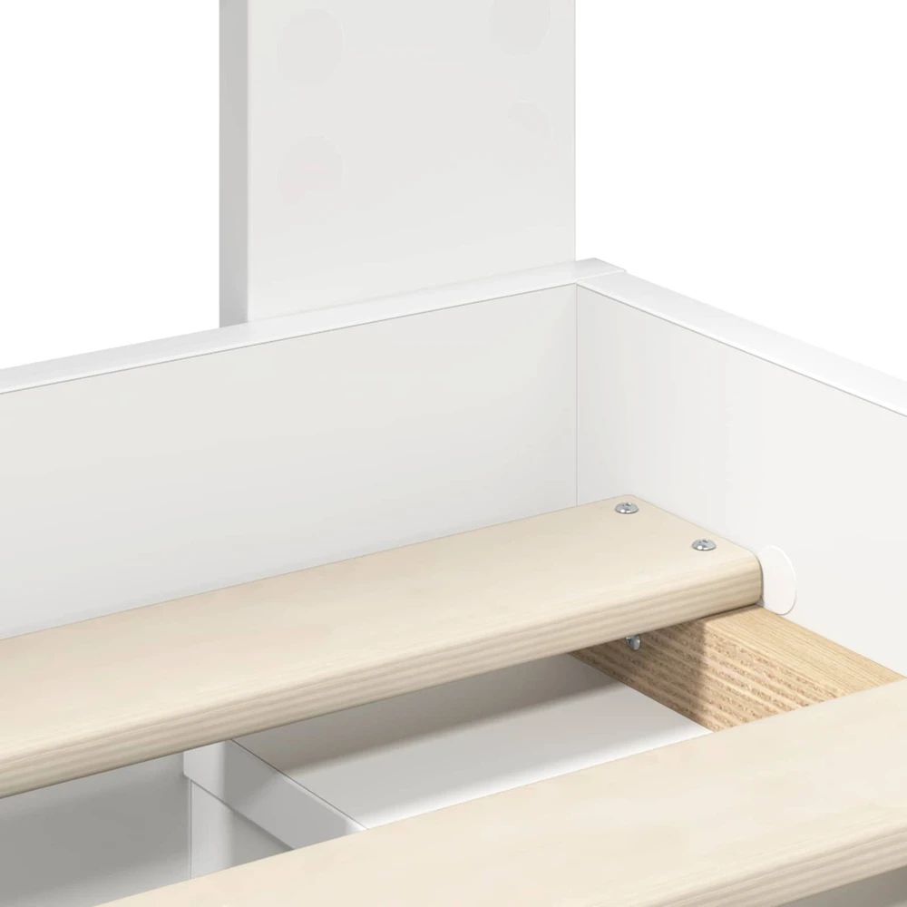 Lovos rėmas Balta 200 x 200 cm Kietos pušies mediena