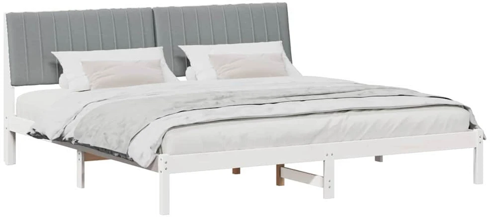 Lovos rėmas Balta 200 x 200 cm Kietos pušies mediena