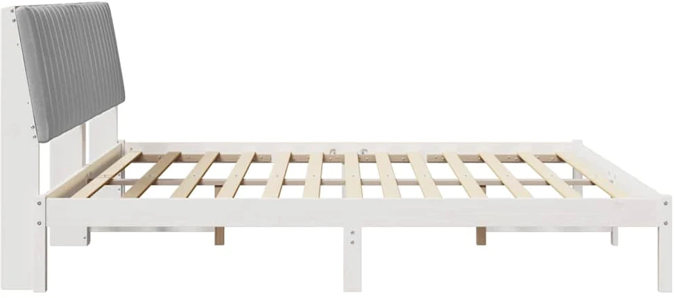 Lovos rėmas Balta 200 x 200 cm Kietos pušies mediena