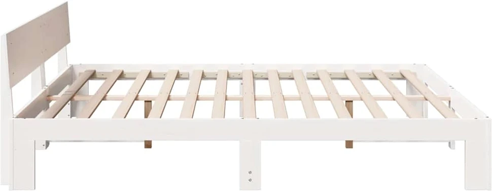 Lovos rėmas Balta 200 x 200 cm Kietos pušies mediena