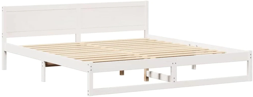 Lovos rėmas Balta 200 x 200 cm Kietos pušies mediena
