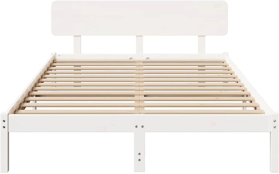 Lovos rėmas Balta 200 x 200 cm Kietos pušies mediena