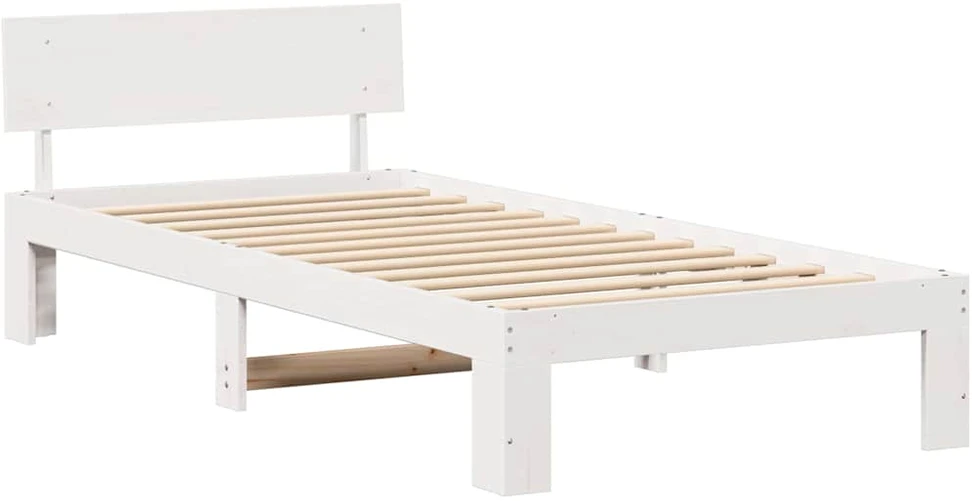 Lova Lovos rėmas Balta 75 x 190 cm Kietos pušies mediena