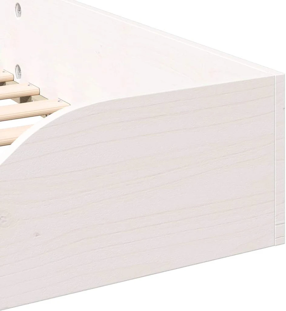 Lova Lovos rėmas Balta 75 x 190 cm Kietos pušies mediena