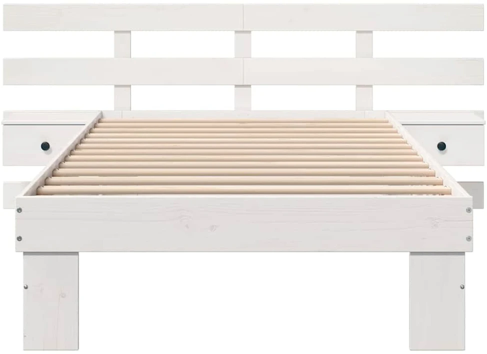 Lova Lovos rėmas Balta 75 x 190 cm Kietos pušies mediena