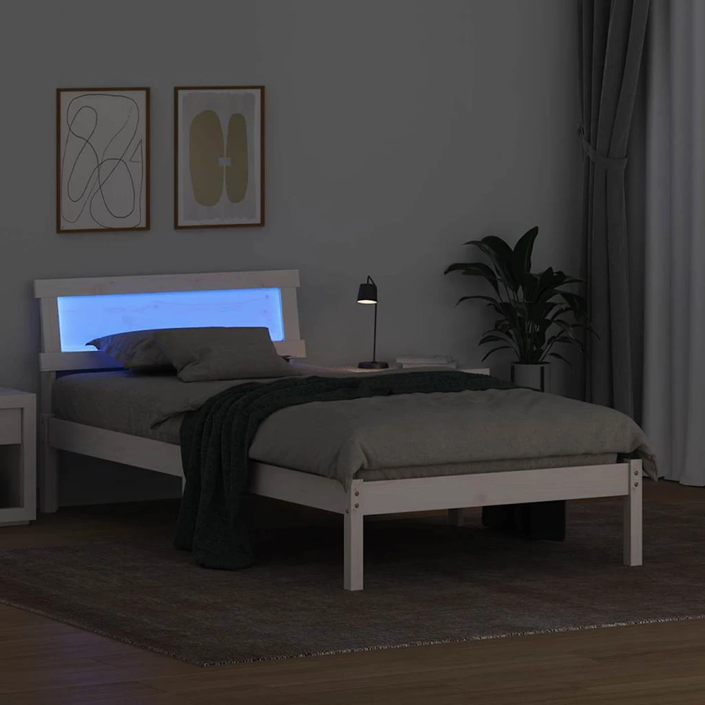 Lova Lovos rėmas Balta 75 x 190 cm Kietos pušies mediena