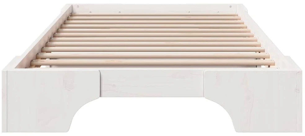 Lova Lovos rėmas Balta 75 x 190 cm Kietos pušies mediena