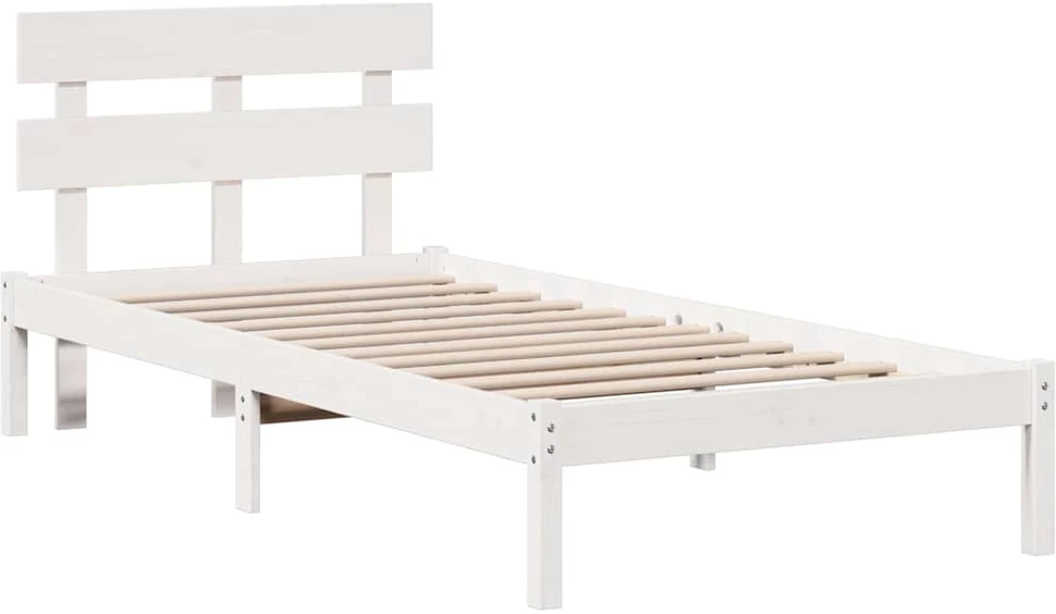 Lova Lovos rėmas Balta 75 x 190 cm Pušies medienos masyvas