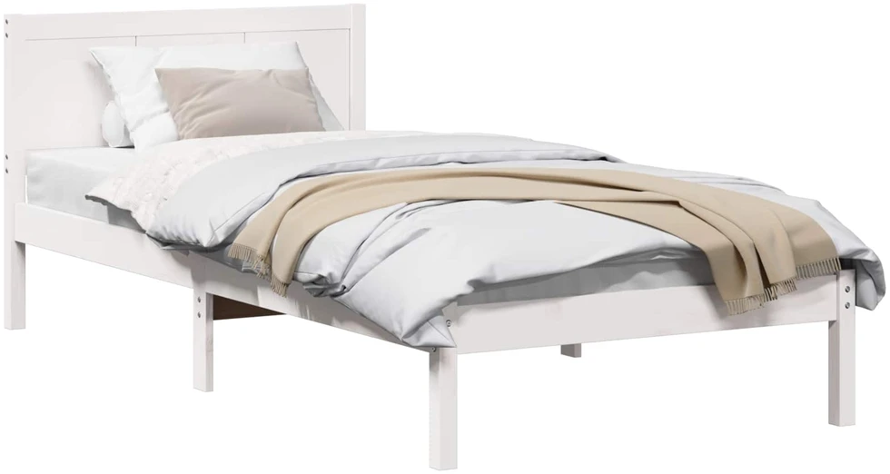 Lova Lovos rėmas Balta 80 x 200 cm Pušies medienos masyvas