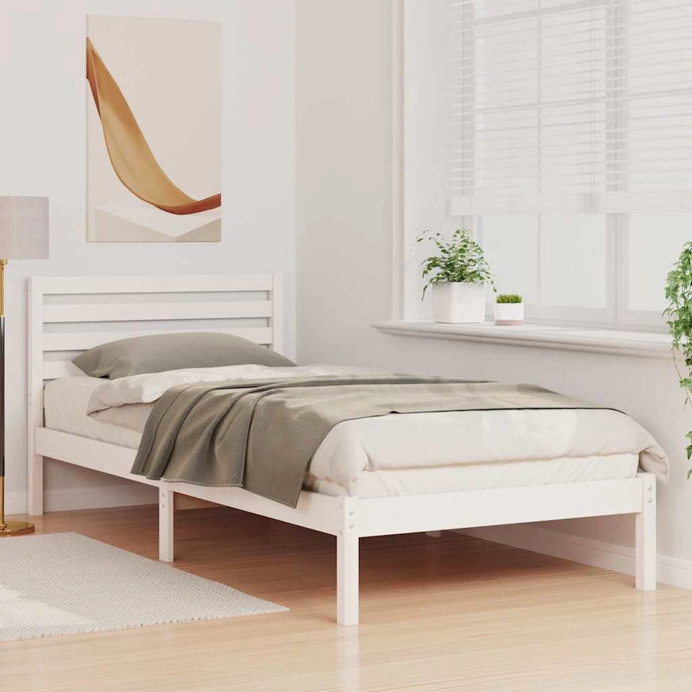 Lova Lovos rėmas Balta 80 x 210 cm Kietos pušies mediena
