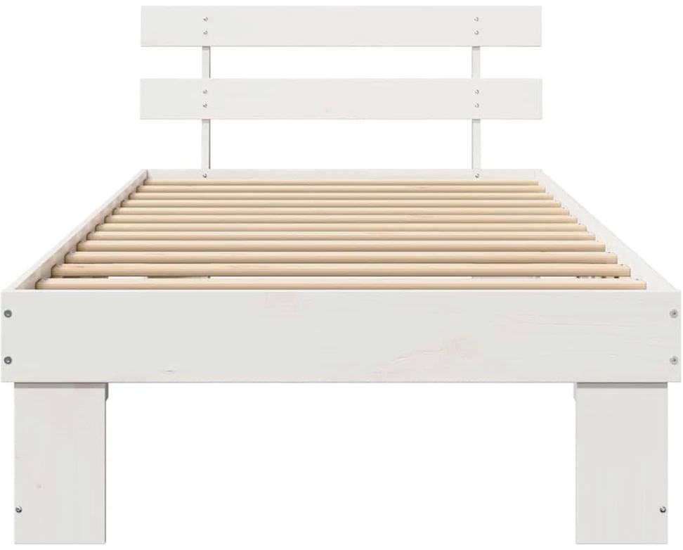 Lovos rėmas Balta 90 x 190 cm Kietos pušies mediena