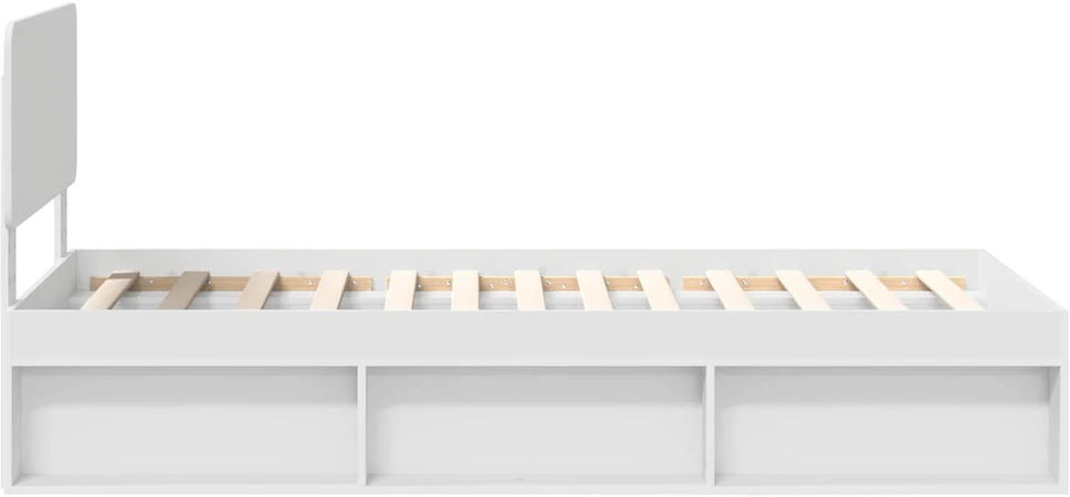 Lova Lovos rėmas Balta 90 x 190 cm Kietos pušies mediena