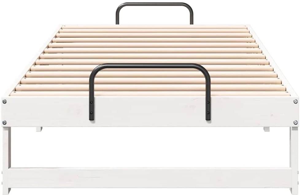 Lova Lovos rėmas Balta 90 x 200 cm Kietos pušies mediena