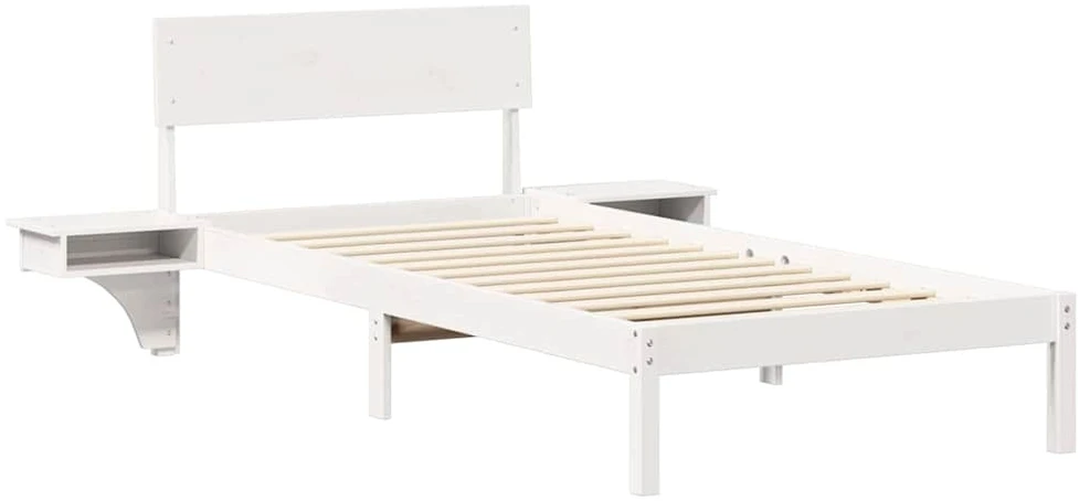 Lova Lovos rėmas Balta 90 x 200 cm Kietos pušies mediena