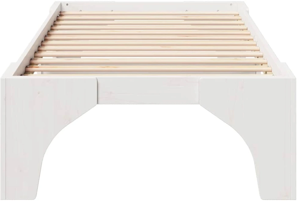 Lova Lovos rėmas Balta 90 x 200 cm Kietos pušies mediena