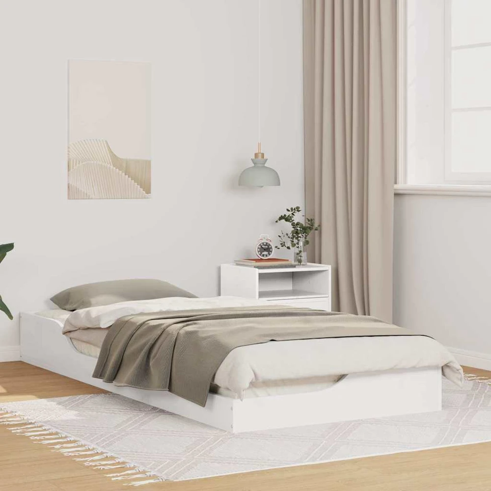 Lova Lovos rėmas Balta 90 x 210 cm Kietos pušies mediena
