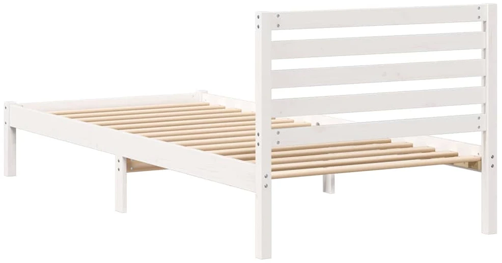 Lova Lovos rėmas Balta 90 x 210 cm Kietos pušies mediena
