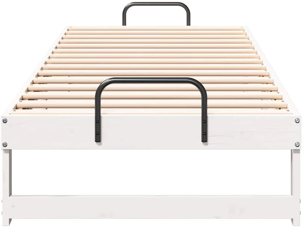 Lova Lovos rėmas Balta 90 x 210 cm Kietos pušies mediena