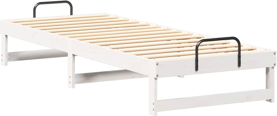 Lova Lovos rėmas Balta 90 x 210 cm Kietos pušies mediena