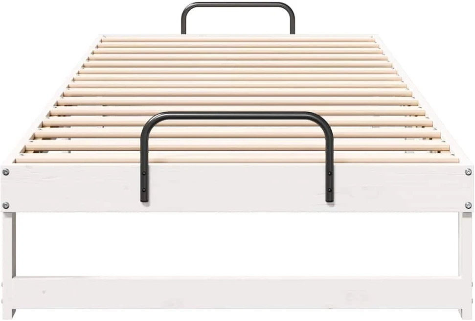 Lova Lovos rėmas Balta 90 x 220 cm Kietos pušies mediena