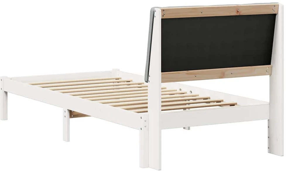 Lova Lovos rėmas Balta ir šviesiai pilka 100 x 200 cm Pušies masyvas