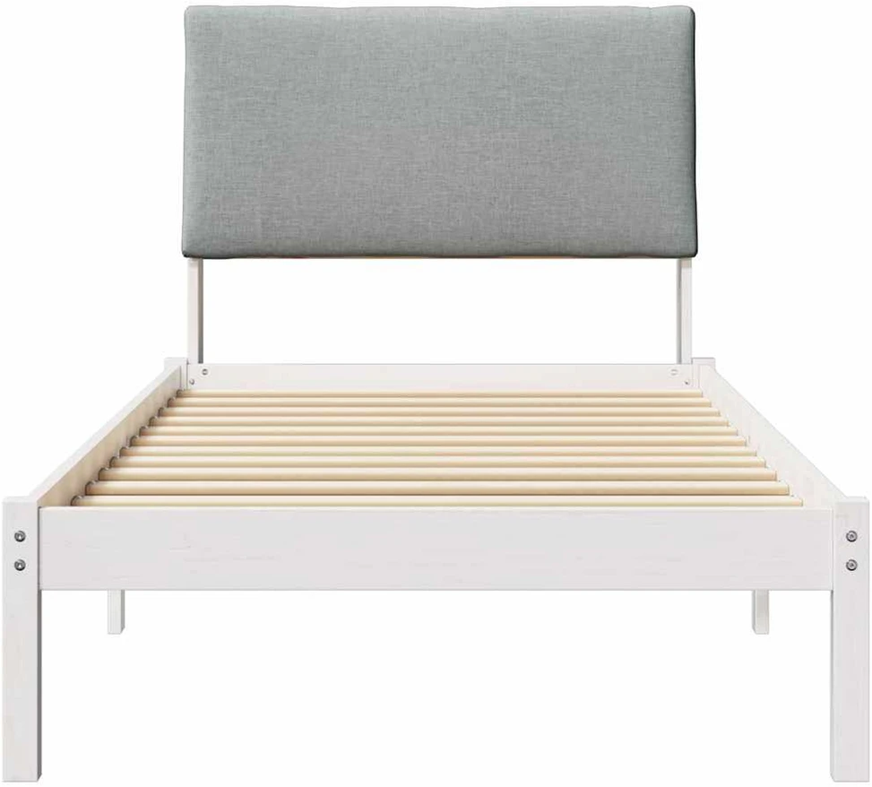 Lova Lovos rėmas Balta ir šviesiai pilka 100 x 200 cm Pušies masyvas