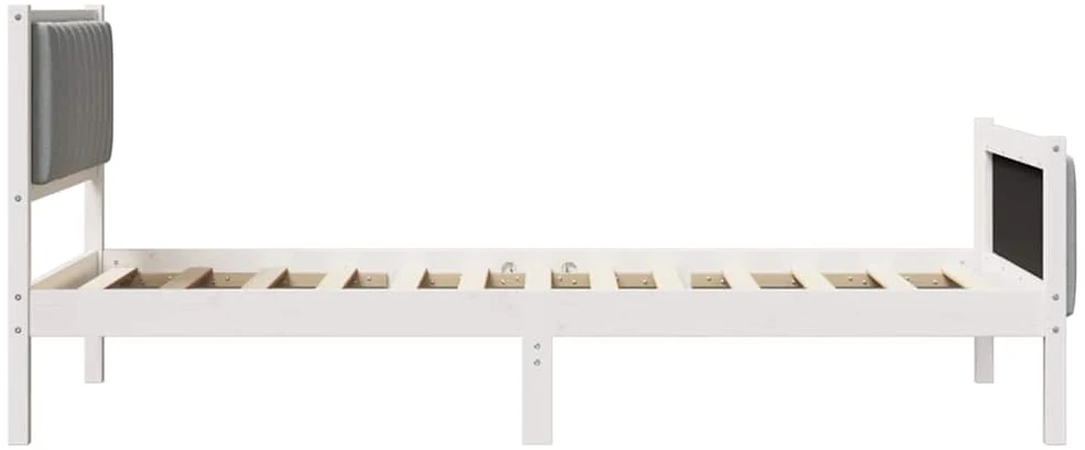 Lova Lovos rėmas Balta ir šviesiai pilka 100 x 200 cm Pušies masyvas