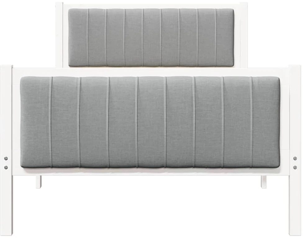 Lova Lovos rėmas Balta ir šviesiai pilka 100 x 200 cm Pušies masyvas