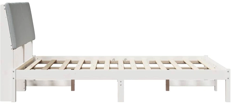 Lovos rėmas Balta ir šviesiai pilka 150 x 200 cm Pušies masyvas