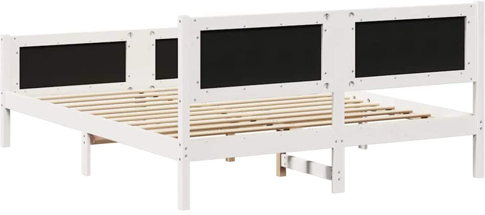 Lovos rėmas Balta ir šviesiai pilka 160 x 200 cm Pušies masyvas