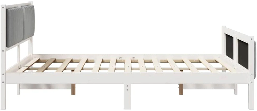 Lovos rėmas Balta ir šviesiai pilka 160 x 200 cm Pušies masyvas