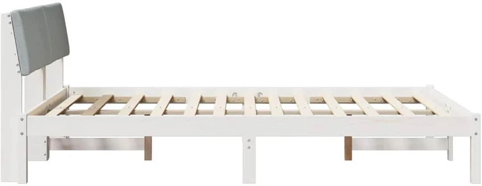 Lovos rėmas Balta ir šviesiai pilka 160 x 200 cm Pušies masyvas