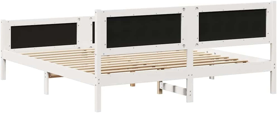 Lovos rėmas Balta ir šviesiai pilka 180 x 200 cm Pušies masyvas