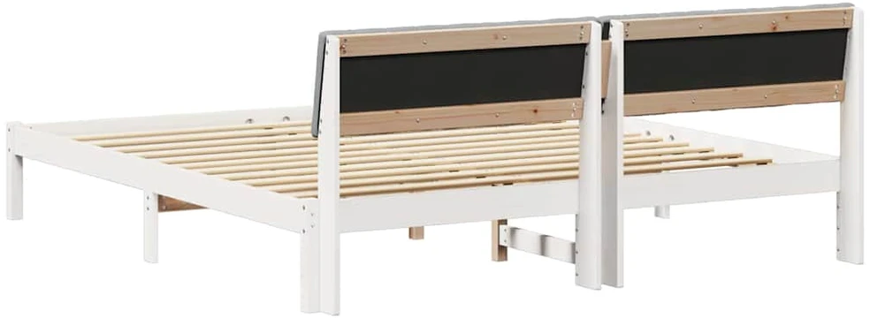 Lovos rėmas Balta ir šviesiai pilka 180 x 200 cm Pušies masyvas