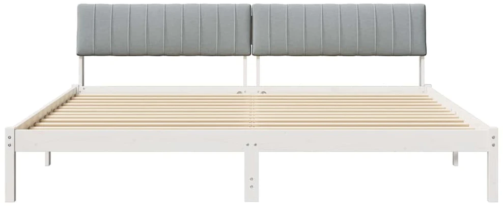 Lovos rėmas Balta ir šviesiai pilka 200 x 200 cm Pušies masyvas