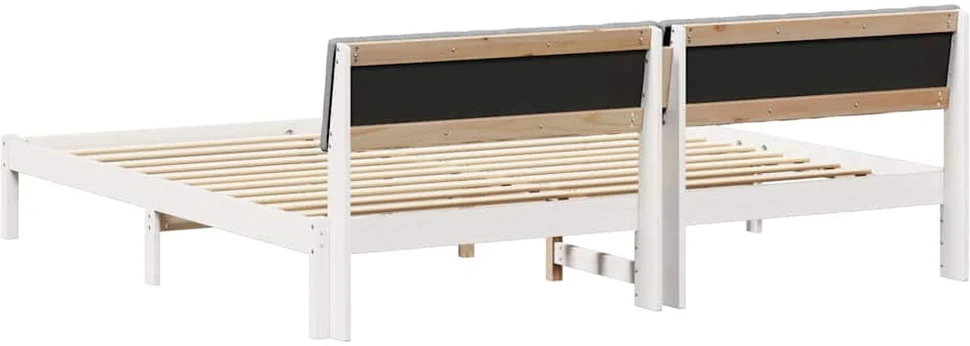Lovos rėmas Balta ir šviesiai pilka 200 x 200 cm Pušies masyvas