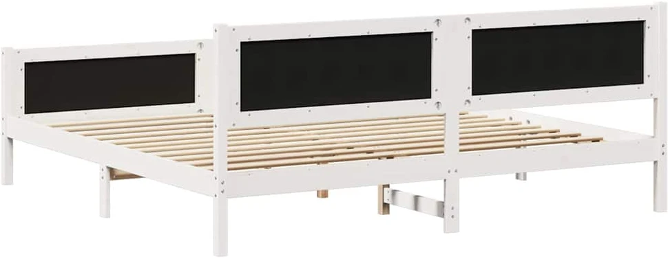 Lovos rėmas Balta ir šviesiai pilka 200 x 200 cm Pušies masyvas