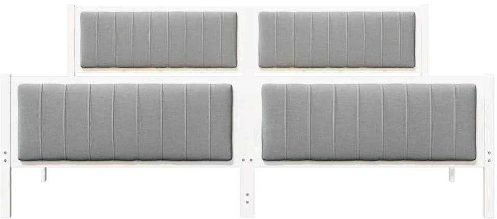 Lovos rėmas Balta ir šviesiai pilka 200 x 200 cm Pušies masyvas