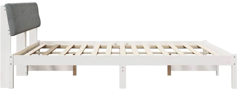 Lovos rėmas Balta ir šviesiai pilka 200 x 200 cm Pušies masyvas